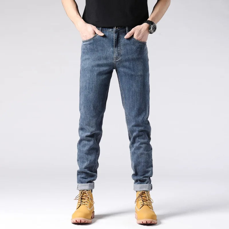 Straight Jeans Tall Guys Students Casual Plus Size 40 Loose Stretched Classic Extra Long Pants Overlong Lengthen Denim Trousers - Orangutan Clothing Ltd