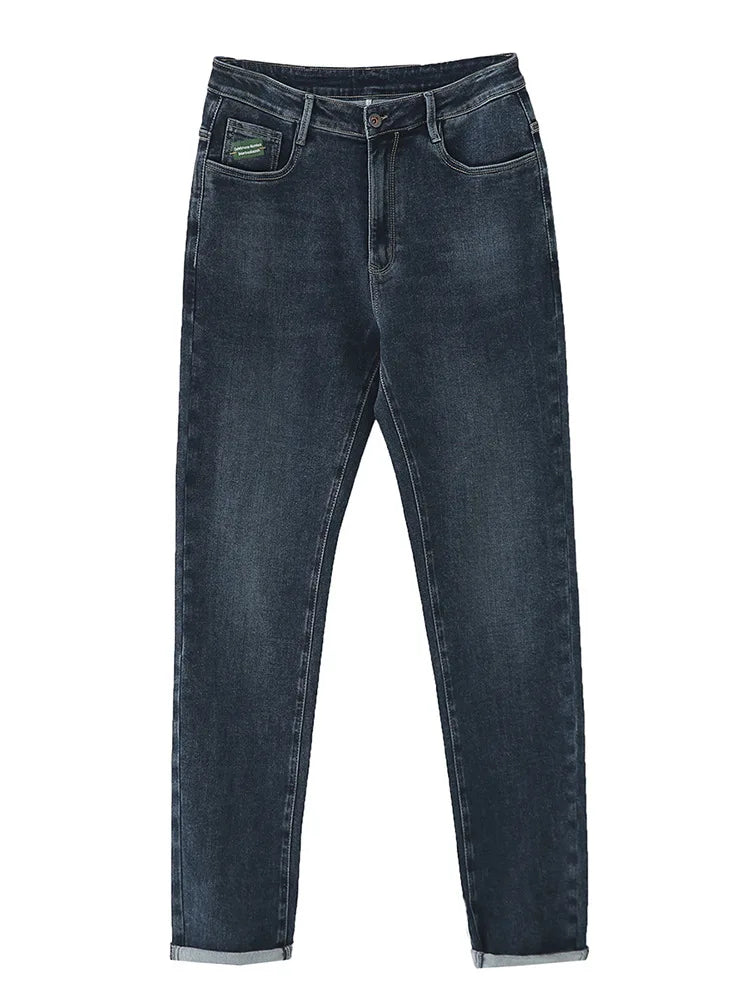 Alto Slim 200cm High Waist Jeans Mens Big Tall Extra Long Length Fit Blue Denim Pants - Orangutan Clothing Ltd